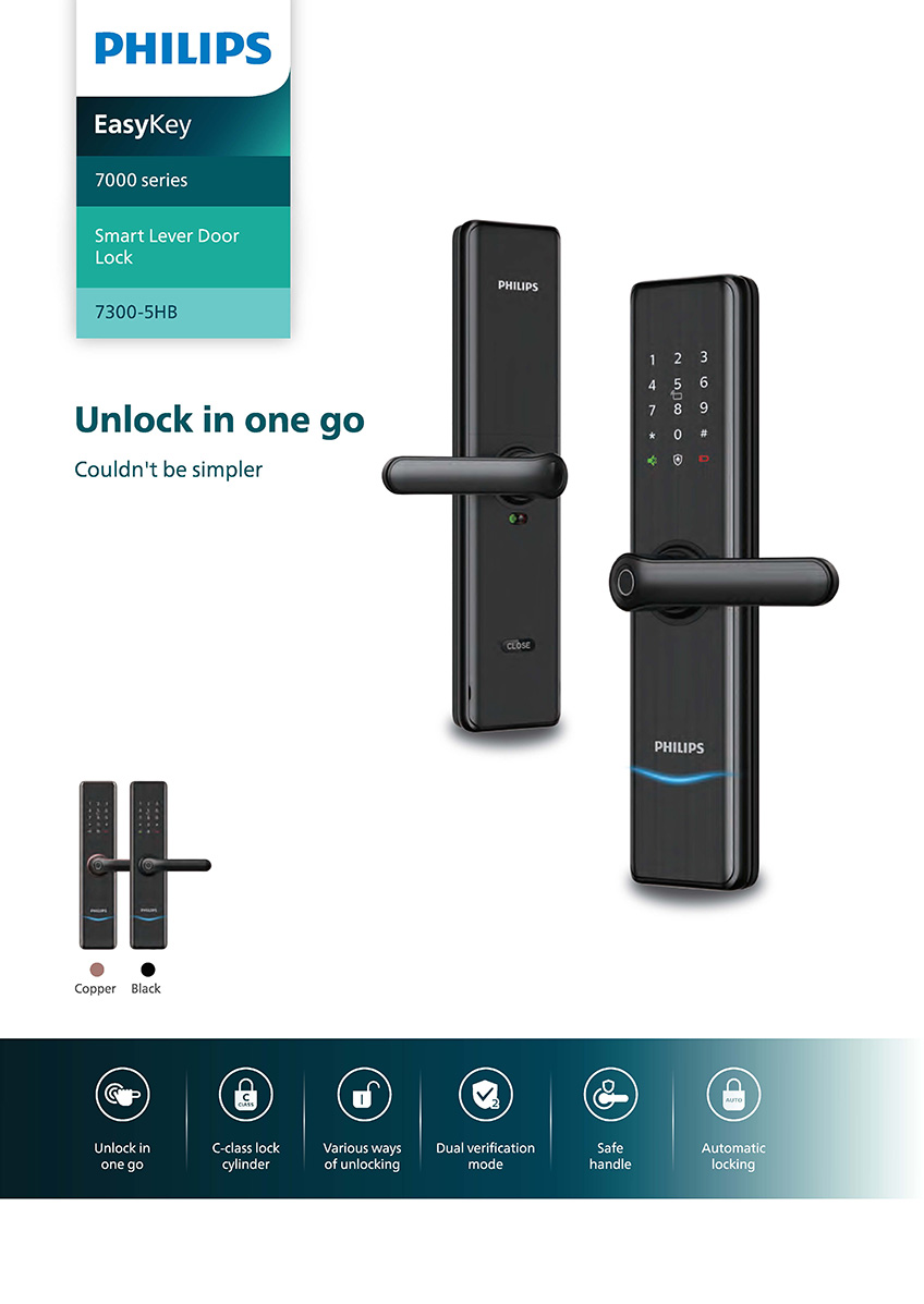 PHILIPS Smart Lever Door Lock 7300-5HB